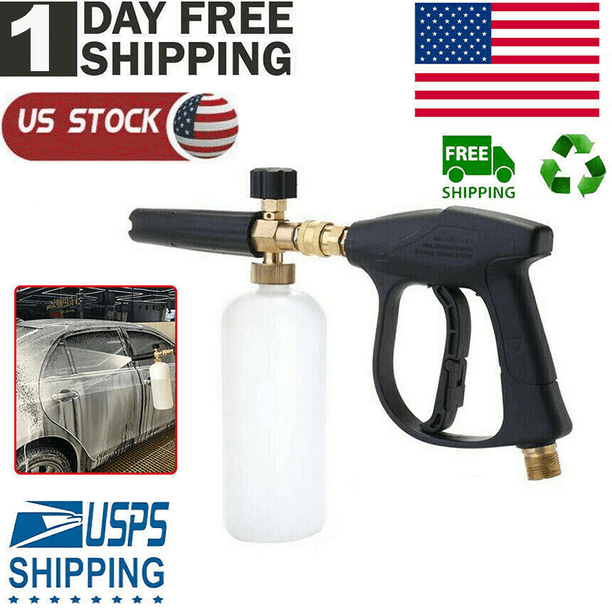 1/4" Snow Foam Washer Gun Car Wash Soap Lance Cannon Spray Pressure Jet Bottle 1/4" Snow Foam Washer Gun Car Wash Soap Lance Cannon Spray Pressure Jet Bottle